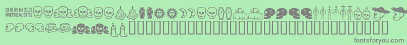 DiaDeLosMuertosBv Font – Gray Fonts on Green Background