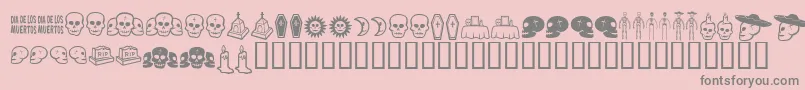 DiaDeLosMuertosBv-Schriftart – Graue Schriften auf rosa Hintergrund