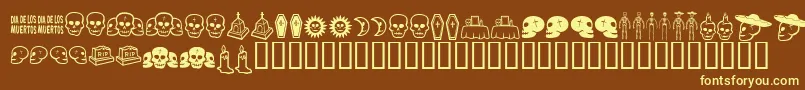 DiaDeLosMuertosBv Font – Yellow Fonts on Brown Background