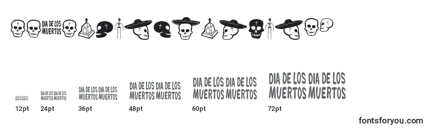 Tamanhos de fonte DiaDeLosMuertosBv