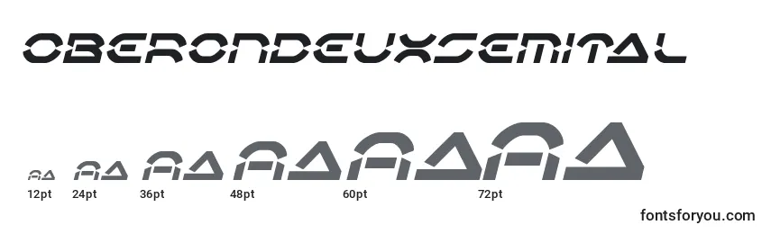 Größen der Schriftart Oberondeuxsemital