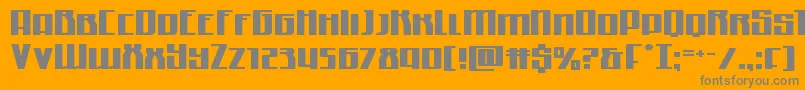 フォントQuantummaliceexpand – オレンジの背景に灰色の文字