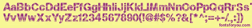 ScartanFloaben Font – Purple Fonts on Yellow Background