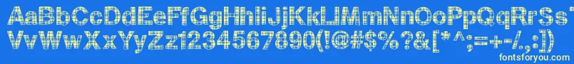 ScartanFloaben Font – Yellow Fonts on Blue Background