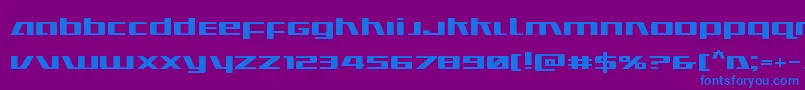 Ultramarinesexpand-Schriftart – Blaue Schriften auf violettem Hintergrund