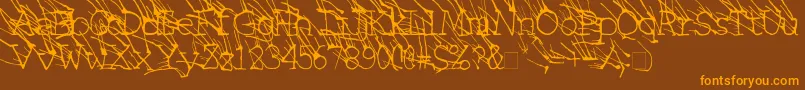 LinotypeGrassy Font – Orange Fonts on Brown Background