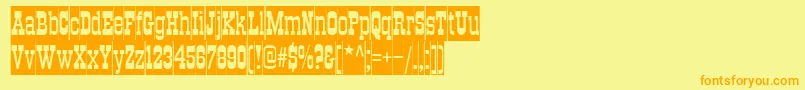 TraktircameoNormal-fontti – oranssit fontit keltaisella taustalla