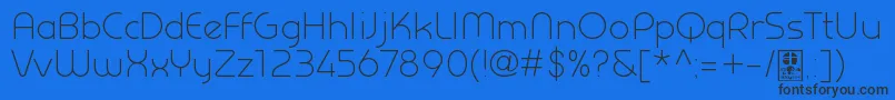 フォントPrestijLightDemo – 黒い文字の青い背景