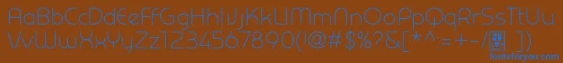 Шрифт PrestijLightDemo – синие шрифты на коричневом фоне