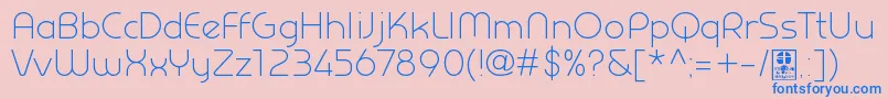 PrestijLightDemo Font – Blue Fonts on Pink Background
