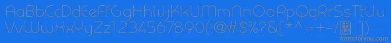Weitere Informationen zur PrestijLightDemo-Schriftart PrestijLightDemo-Schriftart – Graue Schriften auf blauem Hintergrund