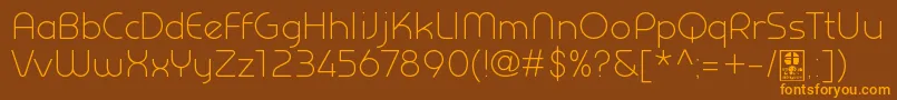 PrestijLightDemo Font – Orange Fonts on Brown Background
