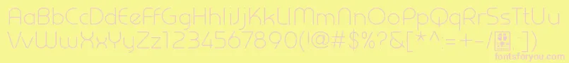 PrestijLightDemo Font – Pink Fonts on Yellow Background