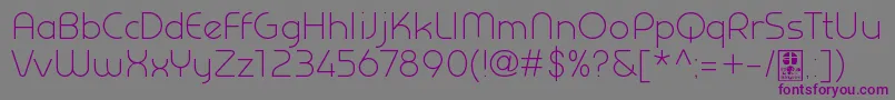 PrestijLightDemo-fontti – violetit fontit harmaalla taustalla