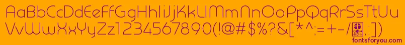 PrestijLightDemo Font – Purple Fonts on Orange Background