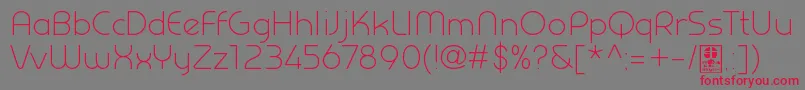 PrestijLightDemo Font – Red Fonts on Gray Background