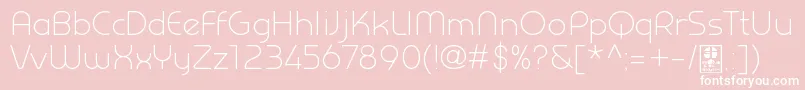 PrestijLightDemo-fontti – valkoiset fontit vaaleanpunaisella taustalla
