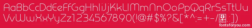 PrestijLightDemo Font – White Fonts on Red Background