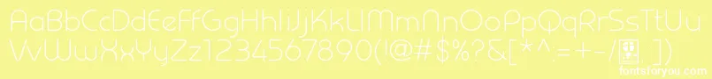 PrestijLightDemo Font – White Fonts on Yellow Background