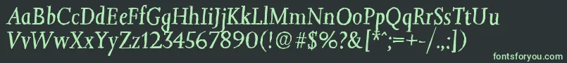 フォントJessicaantiqueItalic – 黒い背景に緑の文字