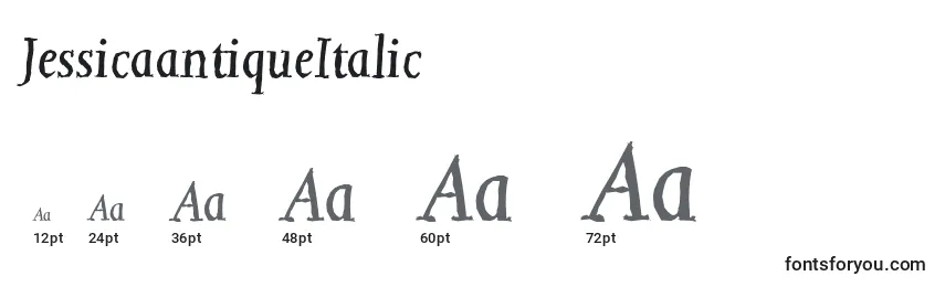 Größen der Schriftart JessicaantiqueItalic