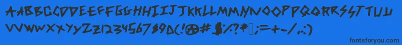 DicksFromMars-fontti – mustat fontit sinisellä taustalla