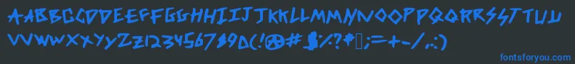 DicksFromMars Font – Blue Fonts on Black Background