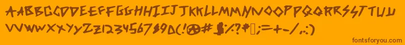 Więcej informacji o czcionce DicksFromMars Czcionka DicksFromMars – brązowe czcionki na pomarańczowym tle