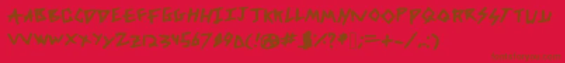 DicksFromMars Font – Brown Fonts on Red Background