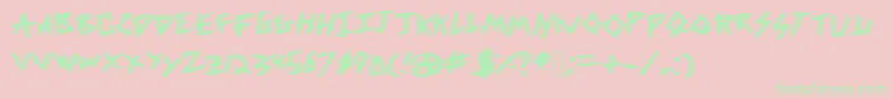 DicksFromMars Font – Green Fonts on Pink Background