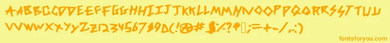 DicksFromMars Font – Orange Fonts on Yellow Background