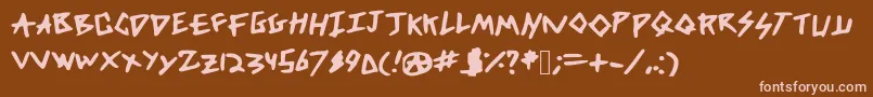 DicksFromMars-Schriftart – Rosa Schriften auf braunem Hintergrund