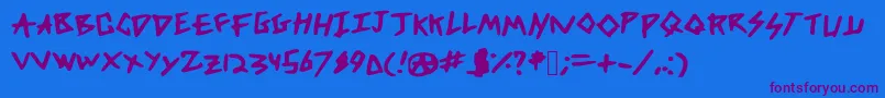 En savoir plus sur la police DicksFromMars Police DicksFromMars – polices violettes sur fond bleu