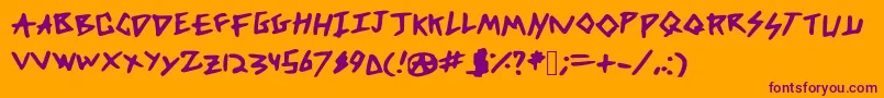 DicksFromMars Font – Purple Fonts on Orange Background