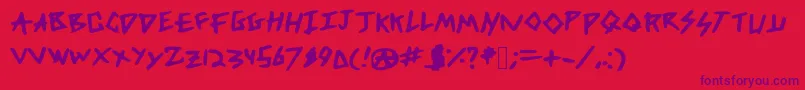 DicksFromMars Font – Purple Fonts on Red Background
