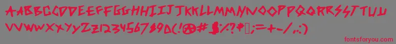DicksFromMars Font – Red Fonts on Gray Background