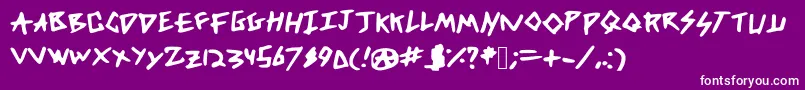 フォントDicksFromMars – 紫の背景に白い文字