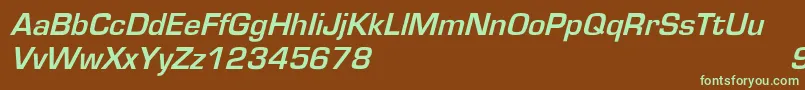EurostileoblBold-fontti – vihreät fontit ruskealla taustalla