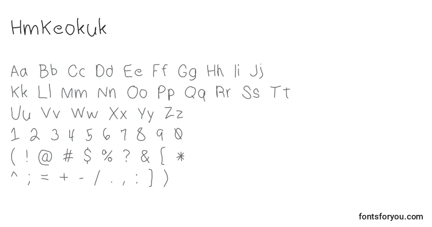 Czcionka HmKeokuk – alfabet, cyfry, specjalne znaki