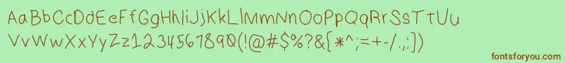 HmKeokuk Font – Brown Fonts on Green Background