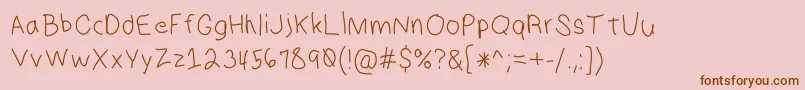 HmKeokuk Font – Brown Fonts on Pink Background