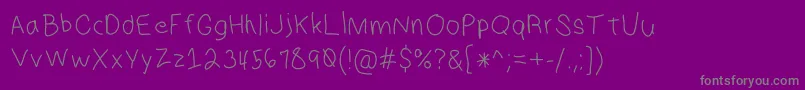 HmKeokuk-fontti – harmaat kirjasimet violetilla taustalla