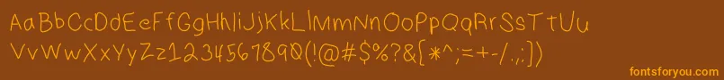 HmKeokuk Font – Orange Fonts on Brown Background