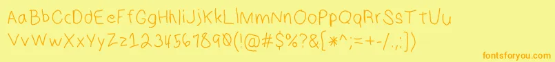 HmKeokuk Font – Orange Fonts on Yellow Background