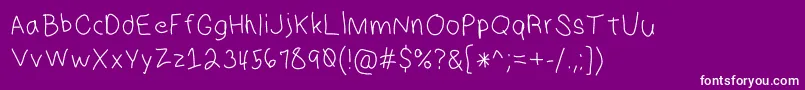 HmKeokuk-fontti – valkoiset fontit violetilla taustalla