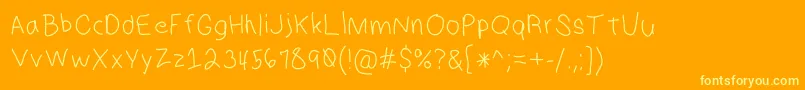 HmKeokuk Font – Yellow Fonts on Orange Background