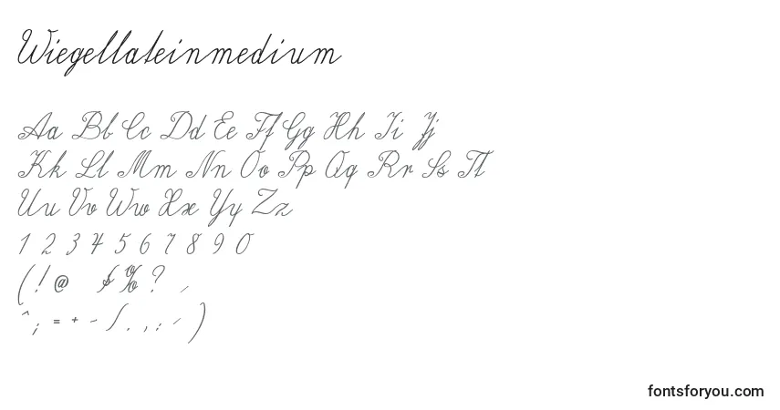 A fonte Wiegellateinmedium – alfabeto, números, caracteres especiais