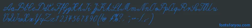 Wiegellateinmedium Font – Blue Fonts on Black Background