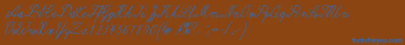 Wiegellateinmedium Font – Blue Fonts on Brown Background