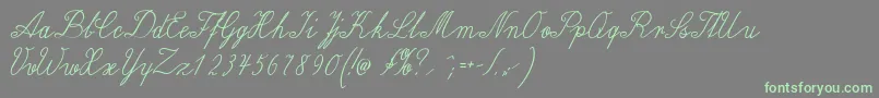 Wiegellateinmedium Font – Green Fonts on Gray Background